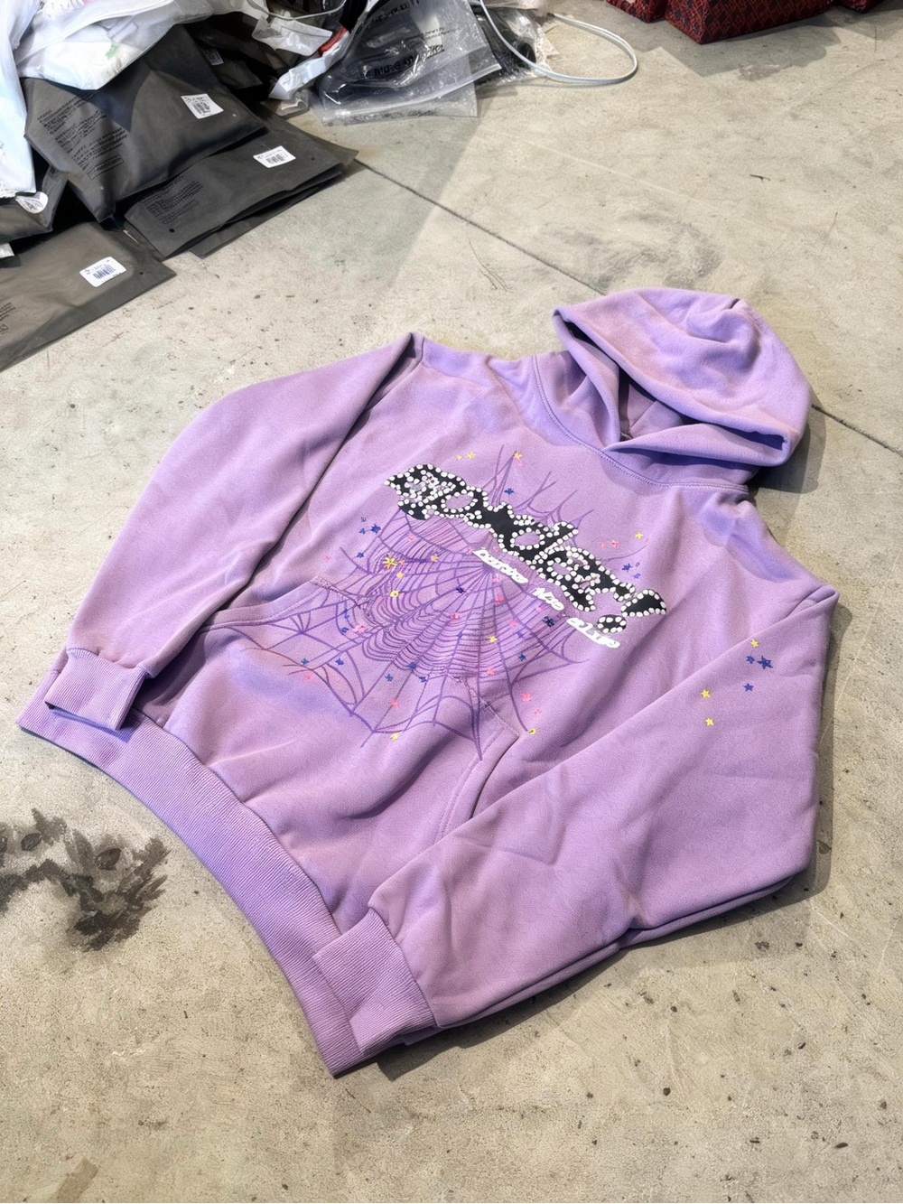 Spider Sp5der Purple Web Hoodie